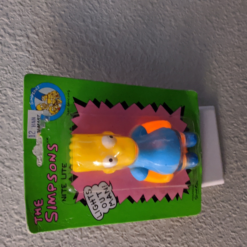 Bart Simpson Blue Shirt Soft Glow Neon Nite Lite The Simpsons Light 1990 New - Picture 6 of 6